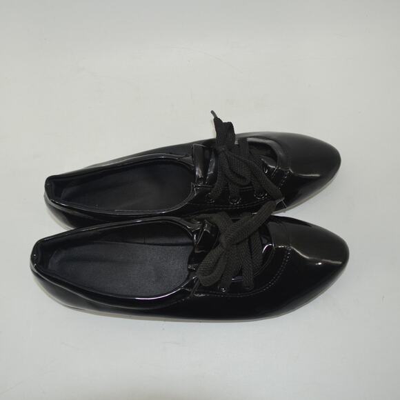 Women's US 9 Black Shiny Ballet Flat Whimsigoth Size 40 - Picture 12 of 14